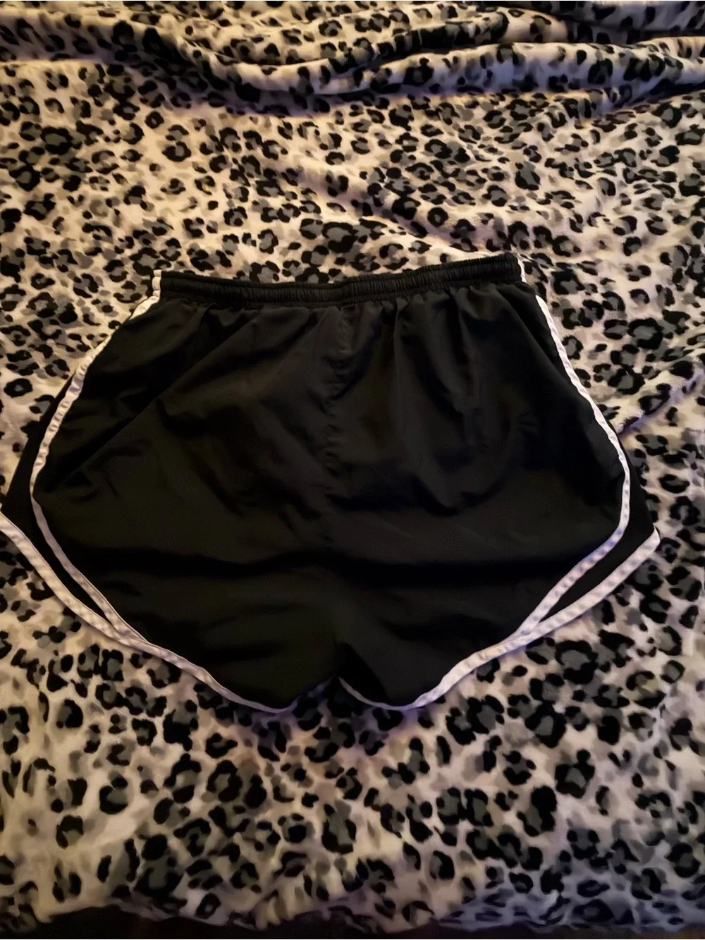 Nike Black Women's Athletic Shorts with White Piping